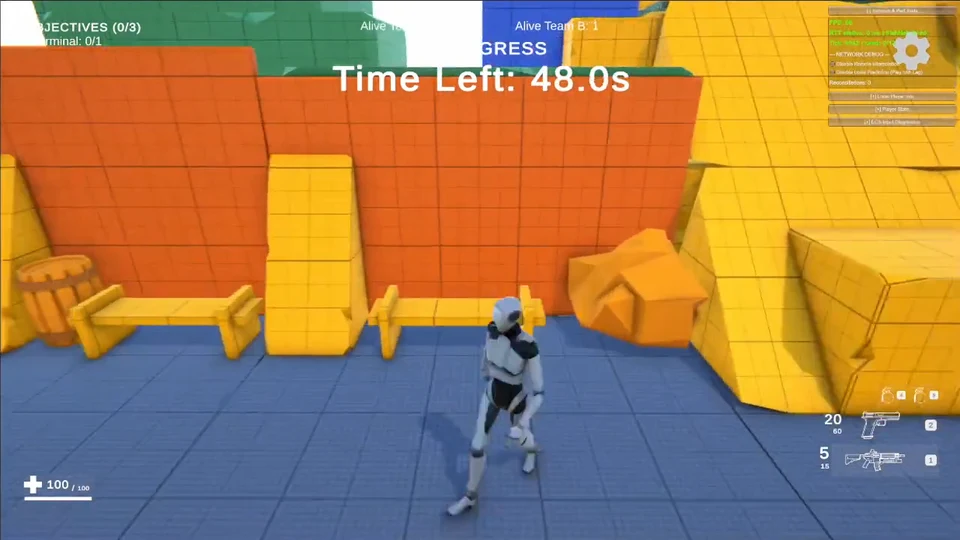 Primary and secondary weapons appear in the build HUD